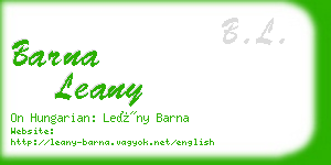 barna leany business card